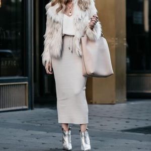 TOPSHOP Ribbed Tube midi Skirt